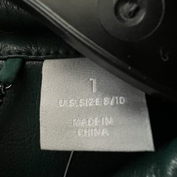 Chico’s Women’s Faux Leather Shacket Size 8/10 Pockets Buttery Soft Jasper Green - Picture 8 of 13